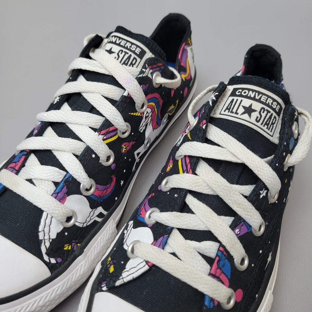 Converse All Star Chuck Taylor Rainbow Unicorn Black Galaxy Low Shoes Size 4.5 - Picture 6 of 13